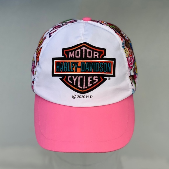 Harley-Davidson Other - Harley-Davidson Girl’s Pink Glitter Sugar Skull and Butterflies Hat ~ 4-14